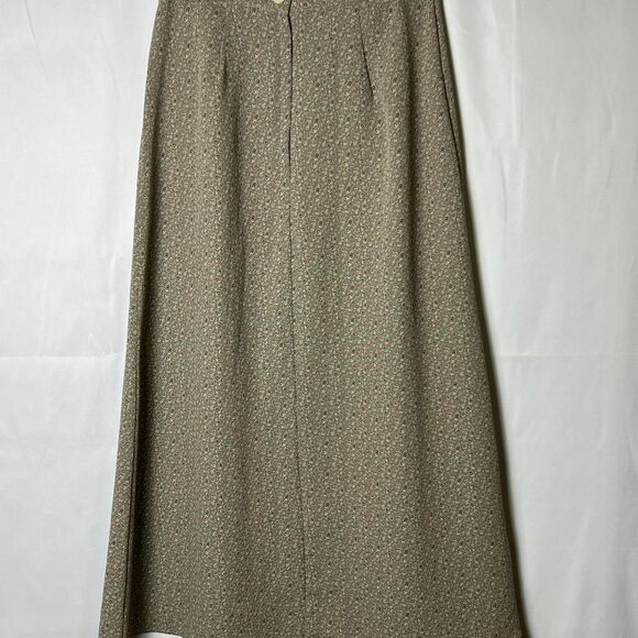 Vintage Jaclyn Smith Neutral Micro-Print A-Line Maxi Skirt (Size 6) - Picture 2 of 7